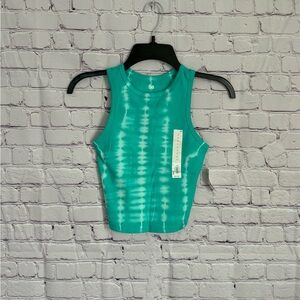 Teal Tie-Dye Crop Top